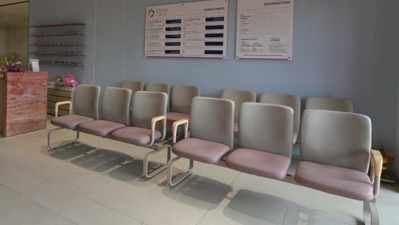 Waiting lounge at EYON Eye & Laser Institute, Kharadi, Pune